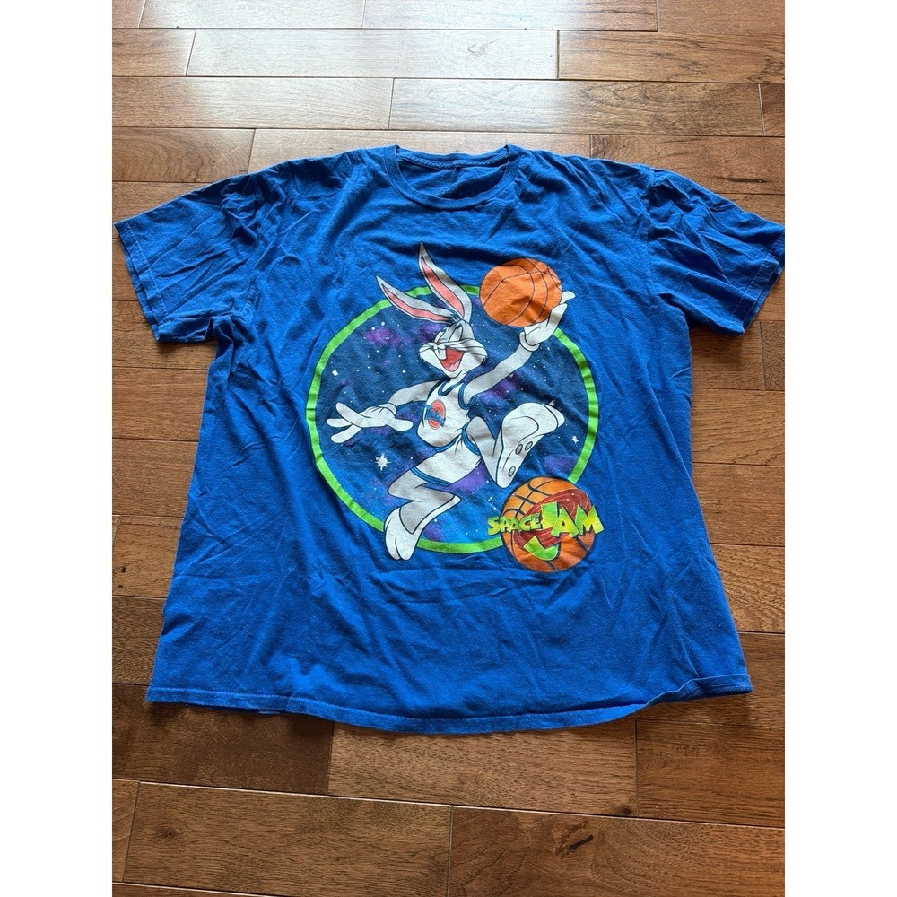 Space Jam Bugs Bunny Basketball T-Shirt XL Mens Blue